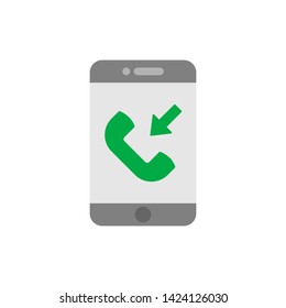 smartphone with incoming call vector icon
