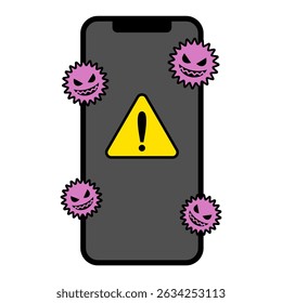 Smartphone mit einem Computervirus infiziert