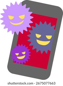 
A smartphone infected with a computer virus
