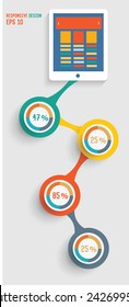 Smartphone info graphic design,clean vector
