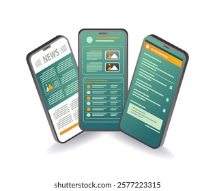 Smartphone information technology users concept illustration