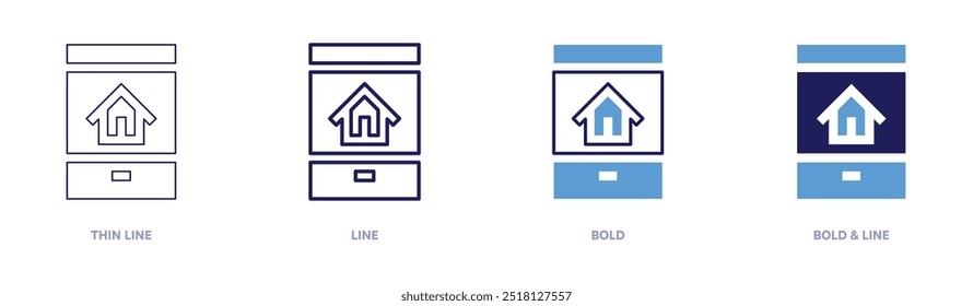 Smartphone innovation icon in 4 different styles. Thin Line, Line, Bold, and Bold Line. Duotone style. Editable stroke.