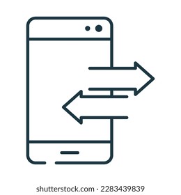 smartphone instant messaging line icon isolated