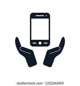 Smartphone insurance icon vector 