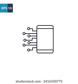 Smartphone integration outline icon Vector illustration