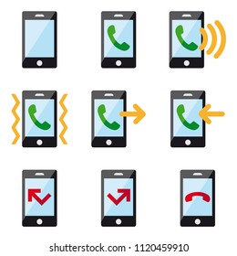 Smartphone interactions: apps, internet, battery and other icons
