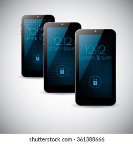 Smartphone interface background themes vector design 
