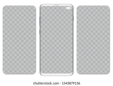 Smartphone with interface carousel post on social network. Mockup to showcasing mobile web-site design or screenshots your applications Vector illustration