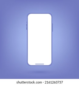 Smartphone interface empty screen, 3d illustration