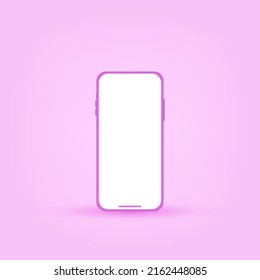 Smartphone interface empty screen, 3d illustration, vector mockup template