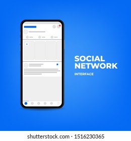 Smartphone con interfaz en la red social.