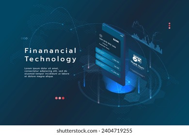 Smartphone and internet banking application. Online payment transaction via credit card. Smart wallet. Financial technology and business concept.