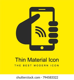 Smartphone with Internet Connection bright yellow material minimal icon or logo design