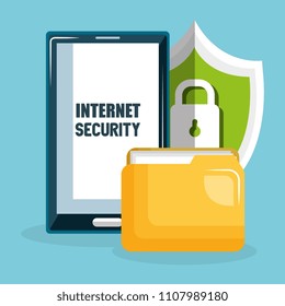 smartphone with internet security icons