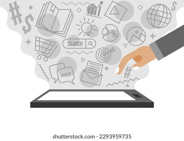 Smartphone and internet thing illustration