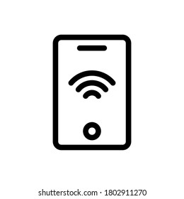 Vector de contorno de icono de Smartphone (Internet de las cosas). aislado en fondo blanco 