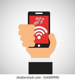 smartphone internet wifi icon vector illustration eps 10