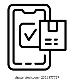 Smartphone inventory icon outline vector. Digital control. Product system