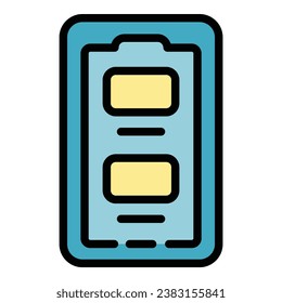 Smartphone inventory icon outline vector. Digital control. Computer system color flat