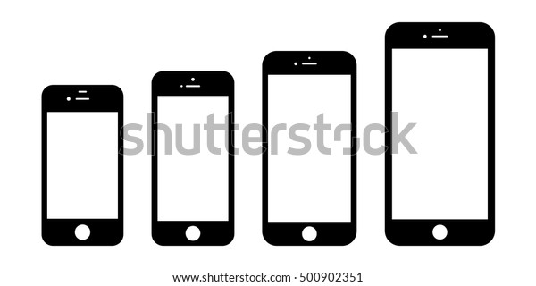 Smartphone Iphone Icons Set Flat Style Stock Vector (Royalty Free