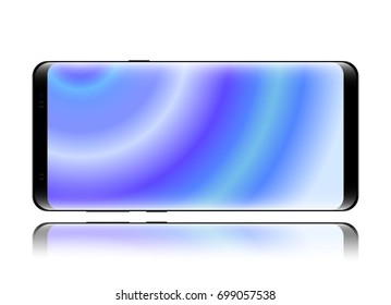 Smartphone isolated horizontal on white background. Vector mockup phone.