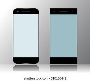 Smartphone Isolated. Mockup Design Mobile Phone. Two Smart Phone. Vector Illustration.