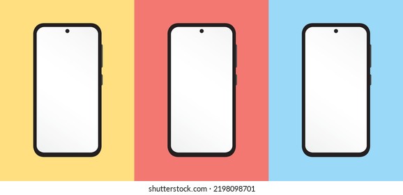 Smartphone Isolated Mockup White Display Presentation Showcase Vector Template