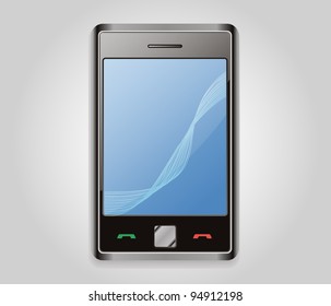 smartphone isolated on gradient background, editable vector file