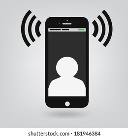 Smartphone isolated on the grey background