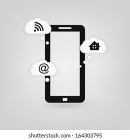 Smartphone isolated on the grey backgrounds
