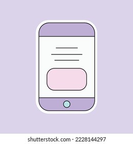 un smartphone aislado sobre fondo morado suave