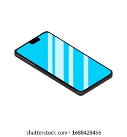 Smartphone isolated on white background. Digital gadget. 3d isometric flat design. Vector illustration.