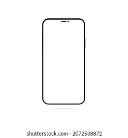 smartphone isolated on white background, Smartphone blank screen, phone mockup