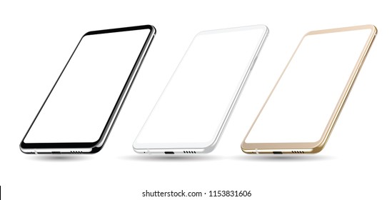 Smartphone isolated set vector illustration for technology and easy place demo on screen.