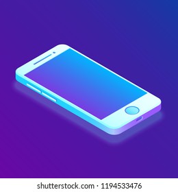Smartphone. Isometric Smartphone. Created For Mobile, Web, Decor, Print Products, Application. Perfect for web design, banner and presentation. Vector Illustration.