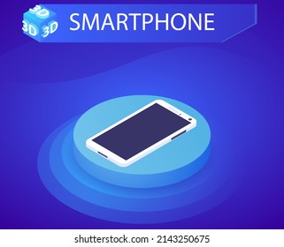 Smartphone isometric design icon. Vector web illustration. 3d colorful concept