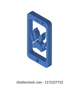 Smartphone isometric left top view 3D icon