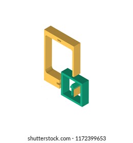 Smartphone isometric left top view 3D icon
