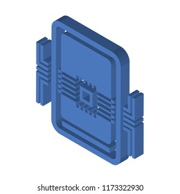 Smartphone isometric left top view 3D icon