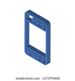 Smartphone isometric left top view 3D icon