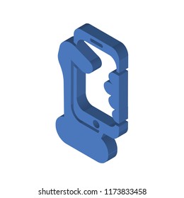 Smartphone isometric left top view 3D icon