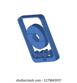 Smartphone isometric left top view 3D icon