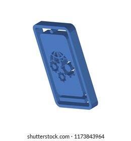 Smartphone isometric left top view 3D icon