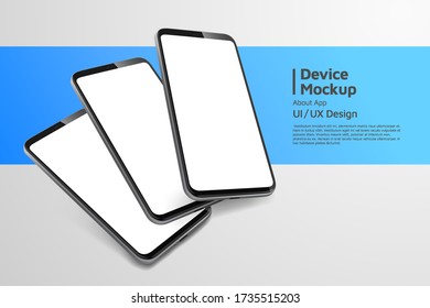 Smartphone isometric perspective view. Template for infographics or presentation UI design interface. vector illustration