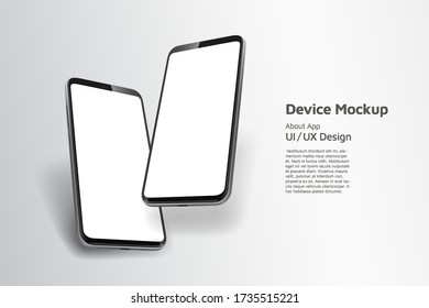 Smartphone isometric perspective view. Template for infographics or presentation UI design interface. vector illustration