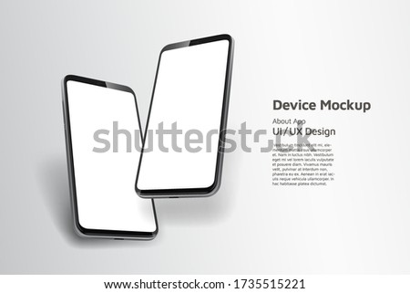 Smartphone isometric perspective view. Template for infographics or presentation UI design interface. vector illustration