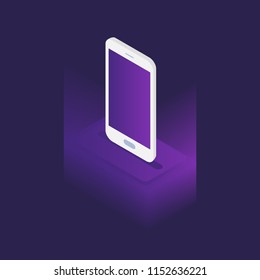 Smartphone isometric. To present your application and adaptive web - desing.