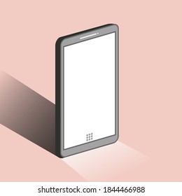 smartphone isometric vector, mobile isometric isolated on background.