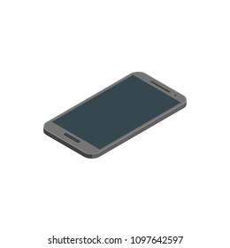 Smartphone Isometric View on a White Background Electronic Device. Vector illustration