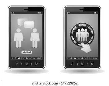 concepto de combinación de smartphone ahora